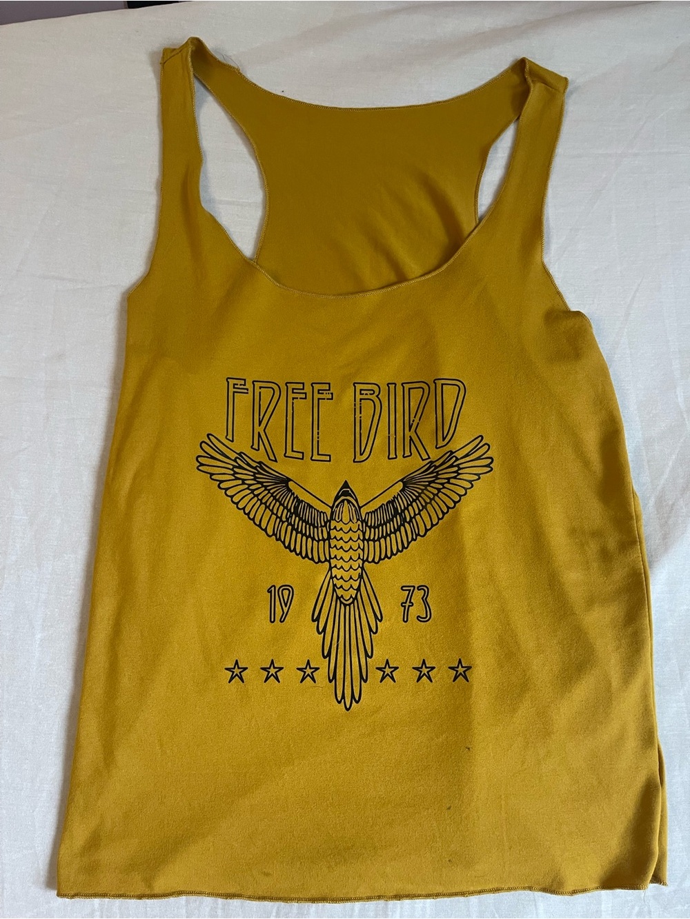 SHEIN Mustard Yellow 'Free Bird' Graphic Tank